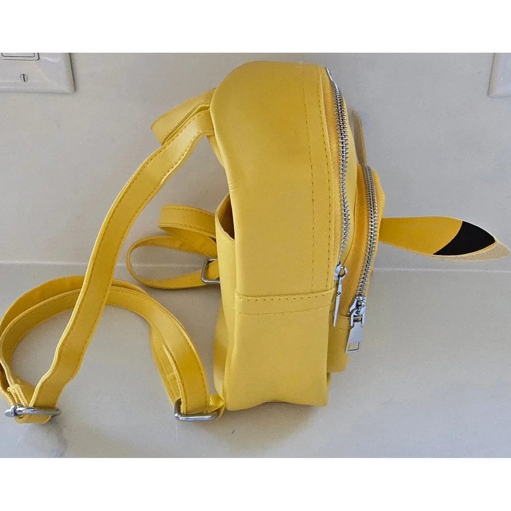 Kachu Yellow Mini Backpack Winking Anime Face 3D Ears Faux Leather Novelty Bag